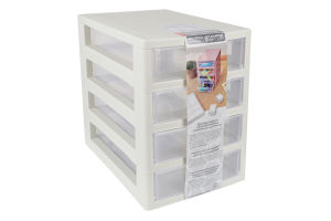 Органайзер біла троянда/прозорий на 4ящики універсальний Алеана