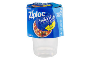 Ziploc Twist n Loc Containers & Lids, Quart - 2 CT