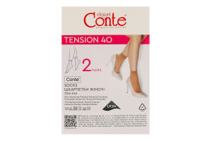 Носки женские Conte elegant Tension 40den 23-25 nero 2пары