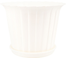 Горщик д/квітів Тюльпан білий 2л 18*12*13,5см з піддоном Еталон-С