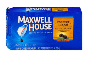 Maxwell House Light Roast Coffee Grounds Master Blend