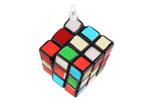 Прикраса ялинкова Кубик Рубіка скло 985692