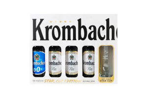 Набор Пиво Pils + 0.0% 4х0.33л + стакан 0.3л Krombacher к/у