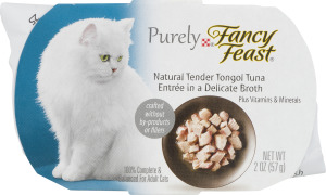 Purely Fancy Feast Cat Food Natural Tender Tongol Tuna Entree in a Delicate Broth