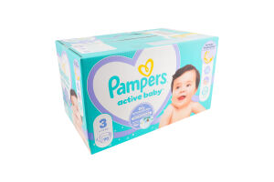 Підгузники для дітей 6-10кг 3 Active baby Pampers 90шт