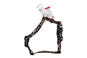 Шлея д/собак з QR паспортом леопард нейлон пластиковий фастекс р.S 15мм A30-45см B36-45см WauDog