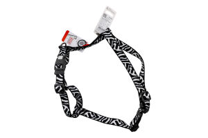 Шлея д/собак Зебра з QR паспортом анатомічна H-образна нейлон пластиковий фастекс р.М 20мм А38-60см В46-60см WauDog