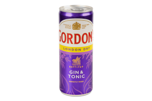 Напиток слабоалкогольный 0.25л 6.4% газированный с джином и тоником London Dry Gin&Tonic Gordon's ж/б