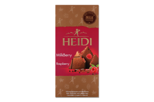 Шоколад молочний з малиною Heidi к/у 80г