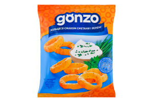Кольца кукурузные со вкусом сметаны и зелени Gonzo м/у 40г