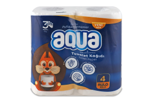 Папір туалетний AQUA 3-шар 4шт