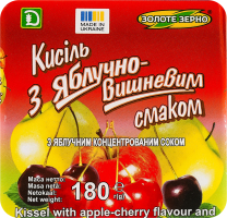Кисель с яблочно-вишневым вкусом с яблочным концентрированным соком Золоте Зерно м/у 180г