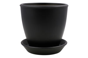 Горщик чорний матовий кераміка 11*10*0,6см Духм'яна піч