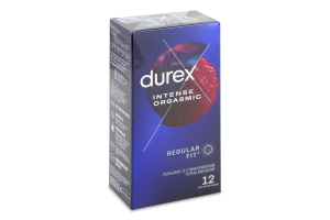 Презервативи латексні рельєфні зі стимулюючим гелем-змазкою Intense orgasmic Durex 12шт