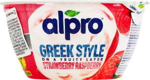 Продукт соевый ферментированный с клубникой и малиной Греческий стиль Alpro ст 150г