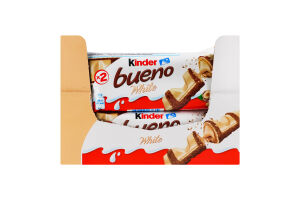 Вафли с молочно-ореховой начинкой покрытые белым шоколадом White Bueno Kinder м/у 39г
