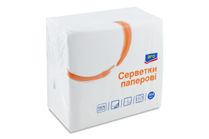 Серветки паперові одношарові 33х33см Aro 200шт