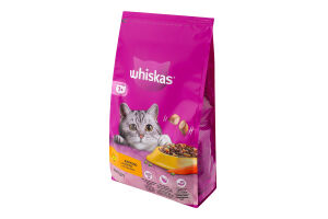 Корм сухий повнораціонний для дорослих котів З куркою Whiskas м/у 300г