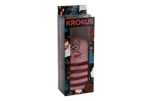 Колготи дитячі Котик з короною рожеві махрові р.14 Krokus