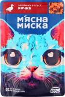 Корм д/котів Шматочки з качкою в соусі 100г пауч М'ясна миска