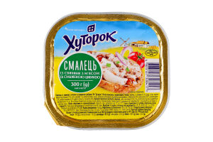 Смалец из свинины с мясом и жареным луком Хуторок лоток 300г
