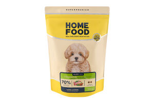 Корм сухой полнорационный для щенков малых пород Ягнятина и рис Home Food д/п 700г