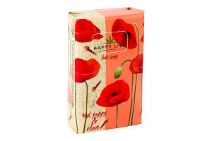 Мыло твердое Red poppy&Clove Happy Life 180г