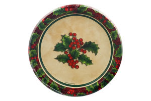 Smart Living Holiday Plates Boughs Of Holly - 8 CT