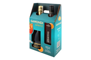 Набор Напиток на основе вина 1л 13.5% Aperitivo + Вино игристое 0.75л 12% белое Brut Mill Toso Spritz Gamondi к/у 1шт