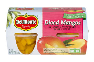Del Monte Diced Mangos In Lightly Sweetened Juice + Water - 4 CT