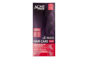 Маска тонирующая для волос для красно-фиолетовых оттенков Ton Oil mask Hair care №201 Acme Color 1шт