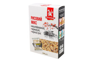 Рис нешліфований+червоний+чорний довгозернистий 4*60г Сто пудів
