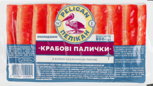 Палочки крабовые с белой океанической рыбой Пелікан охл в/у 200г