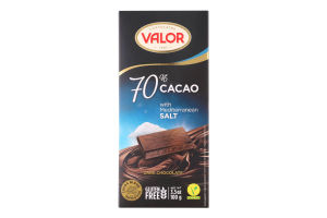 Шоколад 70% з сіллю Valor к/у 100г
