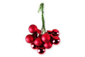 Прикраса ялинкова Бульбашки червоні скло 833704