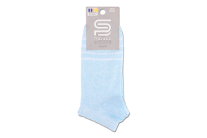 Шкарпетки жіночі Premier socks Економ короткі зі смуж р.23-25 блакитні Арт.7167