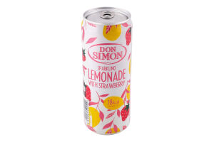 Напій безалкогольний соковий середньогазований зі смаком полуниці Lemonade Don Simon з/б 330мл