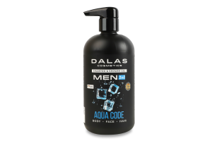 Шампунь-гель для душу 3в1 Aqua code Men Dalas 550мл