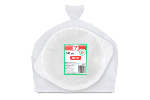 Тарілки Семерка супові біл. 500 мл (100 шт./уп.) (Пластик)