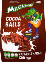 Сніданки сухі глазуровані цукровою глазур'ю Кульки з какао Mr. Croco м/у 500г