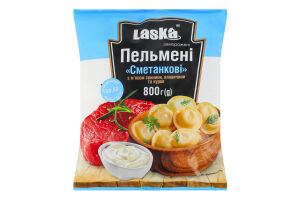 Пельмени с мясом свинины, говядины и курицы Сметанковые Laska м/у 800г