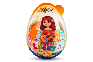 Яйцо пластиковое для девочки с конфетами и сюрпризом Lucky egg Wooow п/у 80г в ассорт