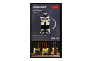 Френч-прес Gemini Asтi 600мл нержавіюча сталь/боросилікатне скло Ardesтo