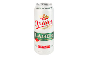 Пиво 0.5л 4.4% светлое пастеризованное Lager Export Opillia ж/б
