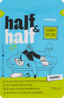 Корм влажный полнорационный для щенков с индейкой в соусе Turkey recipe Premium Half&Half д/п 100г