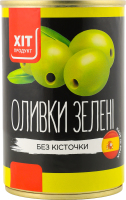 Оливки зелені без кісточки Хіт продукт з/б 300г