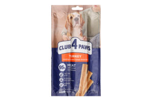 Ласощі д/середніх порід собак М'ясна паличка Premium з індичкою 3*12г Club 4 Paws