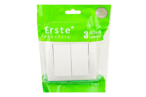 Вимикач білий двоклавішний Ерсте