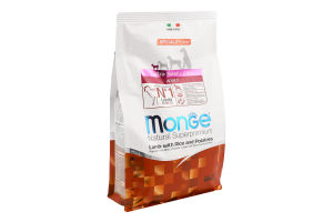 Корм сухой для взрослых собак крошечных пород с ягненком рисом и картофелем Natural superpremium Monge м/у 0.8кг