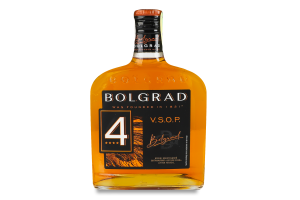 Бренди 0.25л 40% виноградный выдержанный 4 года VSOP Bolgrad бут